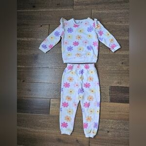 Monkey Bars Toddler Girl Sweater & Pants Set 24M White Floral